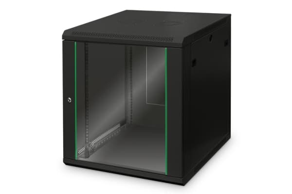 DIGITUS Dynamic Basic DN-19 12U-6/6-EC-SW - Rack skåp - väggmontering - svart, RAL 9005 - 12U - 19"