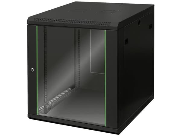 DIGITUS Dynamic Basic DN-19 12U-6/6-EC-SW - Rack skåp - väggmontering - svart, RAL 9005 - 12U - 19"