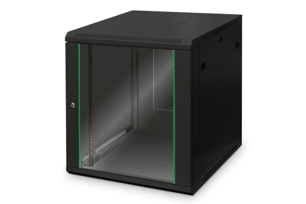 DIGITUS Dynamic Basic DN-19 12U-6/6-EC-SW - Rack skåp - väggmontering - svart, RAL 9005 - 12U - 19"