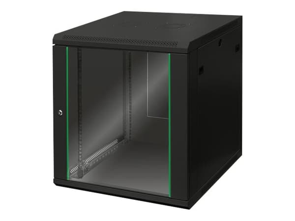 DIGITUS Dynamic Basic DN-19 12U-6/6-EC-SW - Rack skåp - väggmontering - svart, RAL 9005 - 12U - 19"