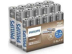 Philips LR036A16F/10, Kertakäyttöinen akku, AA, AAA, Alkali, 1,5 V, 16 kpl, 300 g