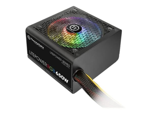 Thermaltake Litepower RGB 650W - Nätaggregat (intern) - ATX12V 2.3 - AC 230 V - 650 Watt - aktive PFC - svart