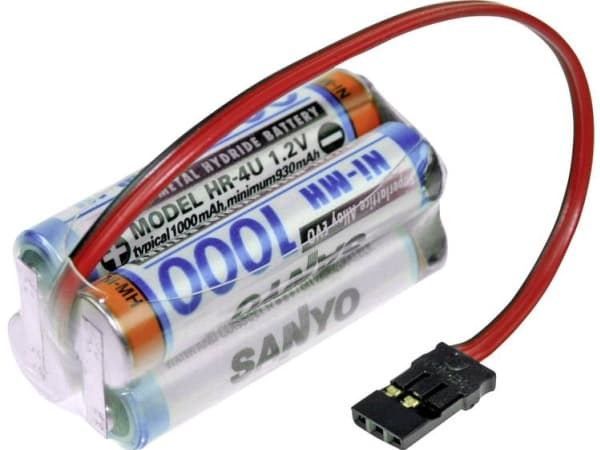 Panasonic Würfel F2x2 Graupner Batteripakke Celletal: 4 Batteristørrelse: R03 (AAA) Kabel, Stik NiMH 4.8 V 1000 mAh