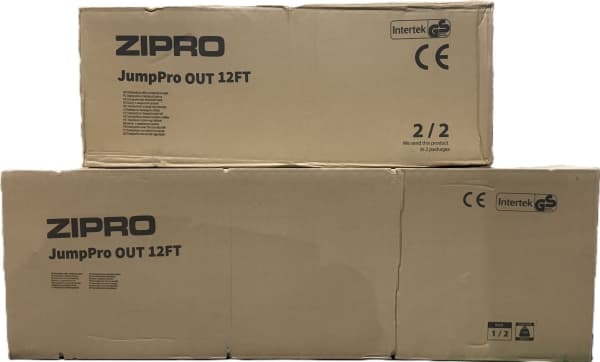 Zipro Jump Pro hagetrampolin med 12FT 374cm utvendig mesh + GRATIS skoveske!