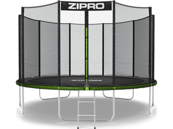 Zipro Jump Pro hagetrampolin med 12FT 374cm utvendig mesh + GRATIS skoveske!