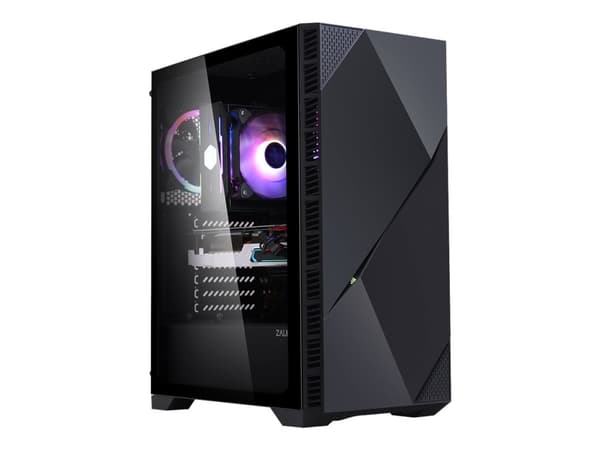 Zalman Z3 Iceberg - Mid tower - utökad ATX - genomskinlig sidopanel (härdat glas) - ingen strömförsörjning - svart - USB/ljud Svart