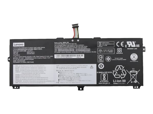 Lenovo - Batteri för bärbar dator - litiumjon - 3-cells - 4211 mAh - 49 Wh - för ThinkPad X13 Yoga Gen 1 20SX, 20SY; X390 Yoga 20NN, 20NQ