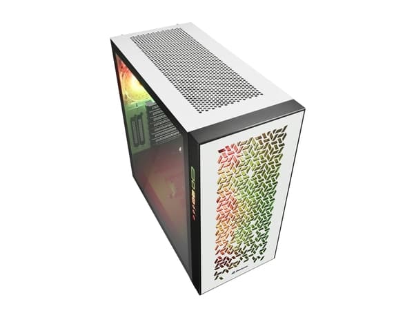 Sharkoon ELITE SHARK CA300H, Tower, PC, Valkoinen, ATX, EATX, mikro ATX, Mini-ITX, Metalli, Karkaistu lasi, Pelaaminen