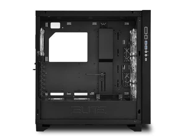 Sharkoon ELITE SHARK CA300H, Tower, PC, Musta, ATX, EATX, mikro ATX, Mini-ITX, Pelaaminen, Sininen, Vihreä, Punainen
