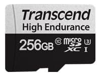 Transcend 350V - Flashminnekort (SD-adapter inkludert) - 256 GB - UHS-I U3 / Class10 - microSDXC UHS-I