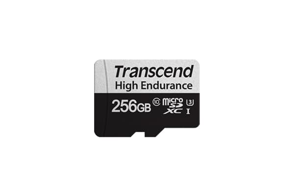 Transcend 350V - Flashminnekort (SD-adapter inkludert) - 256 GB - UHS-I U3 / Class10 - microSDXC UHS-I