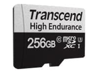 Transcend 350V - Flashminnekort (SD-adapter inkludert) - 256 GB - UHS-I U3 / Class10 - microSDXC UHS-I