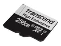 Transcend 350V - Flashminnekort (SD-adapter inkludert) - 256 GB - UHS-I U3 / Class10 - microSDXC UHS-I
