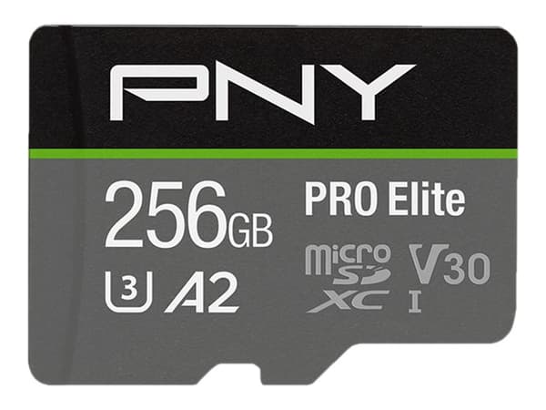 PNY P-SDU256V32100PRO-GE, 256 GB, MicroSDXC, klasse 10, UHS-I, 100 MB/s, 90 MB/s