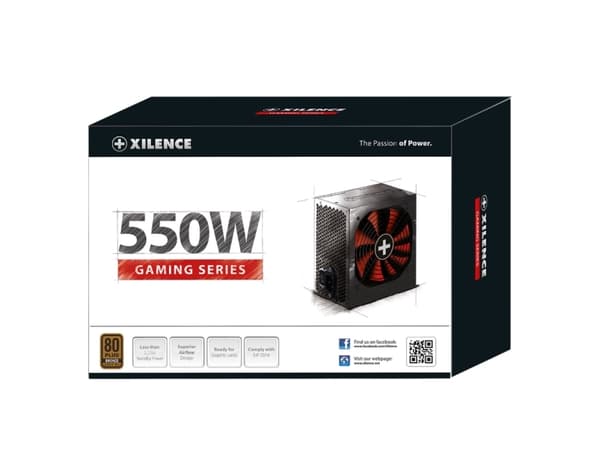 Xilence Performance A+ XN215, 550 W, 200 - 240 V, 50 Hz, 10 A, Aktiv, 105 W