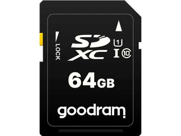 GOODRAM S1A0 - Flashminnekort - 64 GB - Video Class V30 / UHS-I U1 / Class10 - SDXC UHS-I