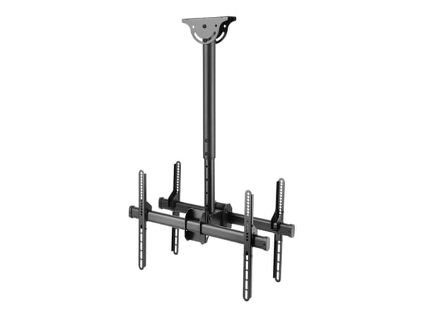 DELTACO Office ARM-0403 - Monteringssett (takmontering) - rygg-mot-rygg, teleskopisk - for 2 LCD/plasma-paneler - svart - skjermstørrelse: 37"-70"