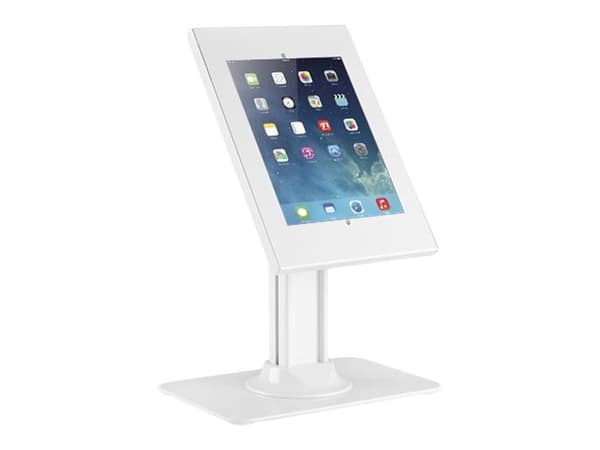 DELTACO Office ARM-0511 - Ställ - för surfplatta - låsbar - extra kraftigt stål, aluminium, plast - matt vit - skärmstorlek: 9.7"-10.5" - skrivbord -