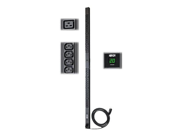 Eaton Tripp Lite Series PDU Metered 208V - 240V 3.2-3.8kW 20A 6 C19; 32 C13 C20 Vertical 0URM - Vertical rackmount - strømfordelerenhet (kan monteres