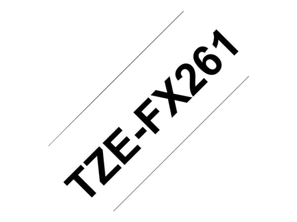 Brother TZe-FX261 - Svart på vitt - Rulle (3,56 cm x 8 m) 1 kassett(er) flexibel tape - för P-Touch PT-3600, 530, 550, 9200, 9400, 9500, 9600, 9700,