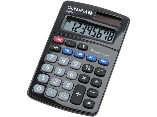 Olympia 2501 - Utskriftskalkulator - LCD Svart, Blå, Grå