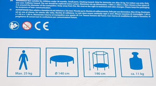 Hudora Safety trädgårdsrampolin med internt nät 4.5 FT 140 cm
