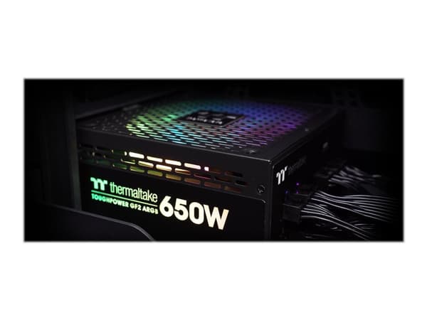 Thermaltake ToughPower GF2 ARGB TTP-650AH3FSG-A - TT Premium Edition - strømforsyning (intern) - ATX12V - 80 PLUS Gold - 650 watt - aktiv PFC - svart