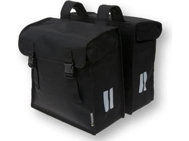 Basil MARA dubbel cityväska XXL 47L, remfäste, vattentät polyester, svart (BAS-17395)