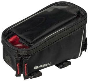Basil Sport Design, Ramme, Sykkelveske, Polyester, Svart, Rød, 1 l, 2,5 kg