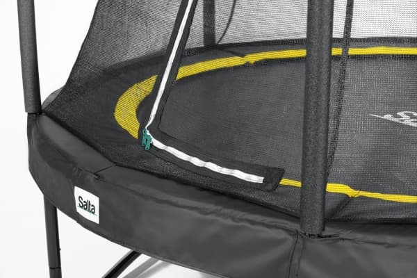 Salta Comfort, Trampoline over bakken, Rund, 120 kg, 5 år, Safety net, Sort