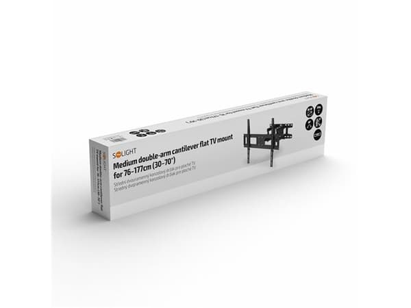 Solight 1MK41, 177,8 cm (70"), 75 x 75 mm, 600 x 400 mm, -12 - 8°, 60°, Svart