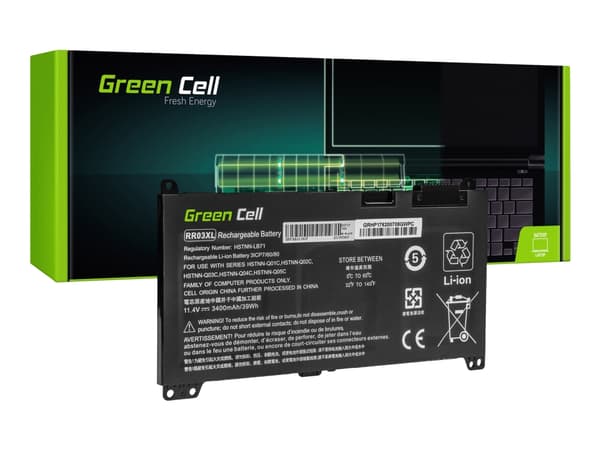 Green Cell - Batteri til bærbar PC (tilsvarer: HP RR03XL) - litiumpolymer - 3400 mAh - svart - for HP ProBook 430 G4, 430 G5, 440 G4, 440 G5, 450 G4,