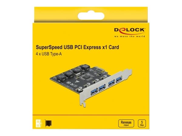 Delock - USB-adapter - PCIe 2.0 - USB 3.2 Gen 1 x 4