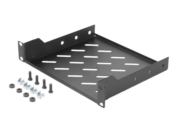 Digitus DN-10-TRAY-2-B, Kehikon hylly, Musta, Terästä, 25 kg, 1U, Turkki