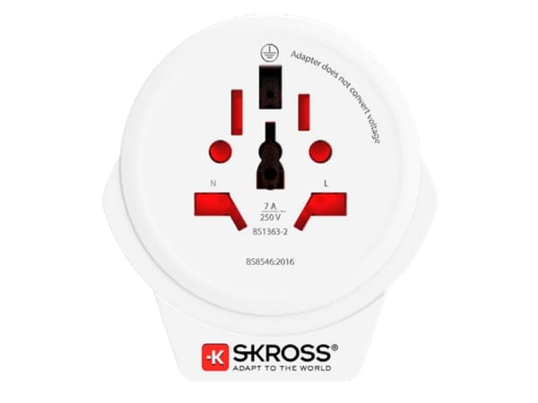 Skross 1.500267, Type G (UK), Universell, Type B, Type C, Type G (UK), Type I (AU), Type J (CH), Type L (IT), Type N (BR), 100-250 V, 50 - 60 Hz, 7 A