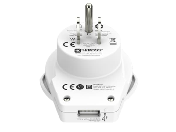 Skross 1.500268, Type B, Universell, Type B, Type C, Type G (UK), Type I (AU), Type J (CH), Type L (IT), Type N (BR), 100-250 V, 50 - 60 Hz, 15 A