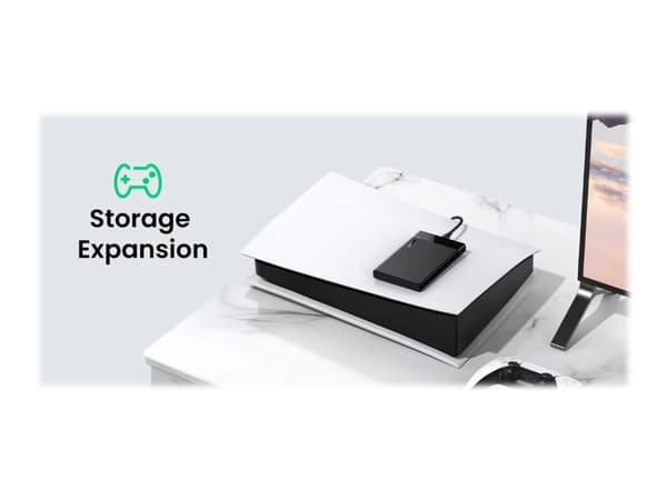 Ugreen US221 - Lagringspakke - 2,5" - SATA 6 Gb/s - USB 3.1 (Gen 2) - svart Sort