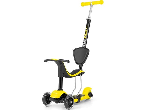 Barnescooter Milly Mally Little Star 3-i-1 trinn, gul