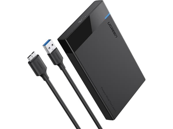 Ugreen US221 - Förvaringslåda - 2.5" - SATA 6Gb/s - USB 3.0 - svart