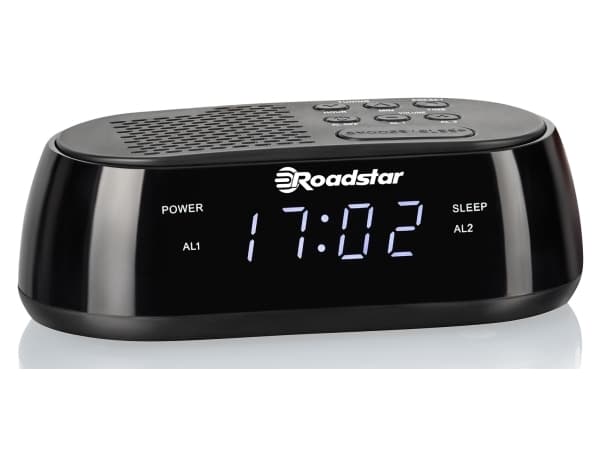 Roadstar CLR2477, Klokke, Digitalt, FM, PLL, LCD, 1,52 cm (0.6"), Hvit