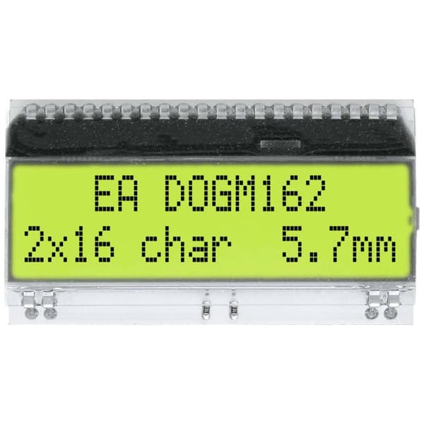 DISPLAY VISIONS 7-segments-display Gulgrön 5.57 mm 3.3 V, 5 V Siffertal: 2 EADOGM162E-A.