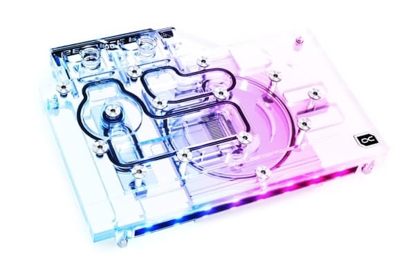 Alphacool Eisblock Aurora Acryl GPX-N, Vesiblokki + jäähdytyslevy, Akryyli, Kupari, Musta, Läpinäkyvä, CE, FC, RoHS, RTX 3070 Founders Edition, 169,5