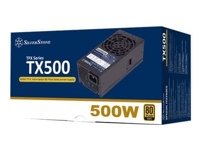 SilverStone SST-TX500-G - Strømforsyning (intern) - TFX12V / ATX12V 2.4 - 80 PLUS Gold - AC 90-264 V - 500 watt - aktiv PFC - svart