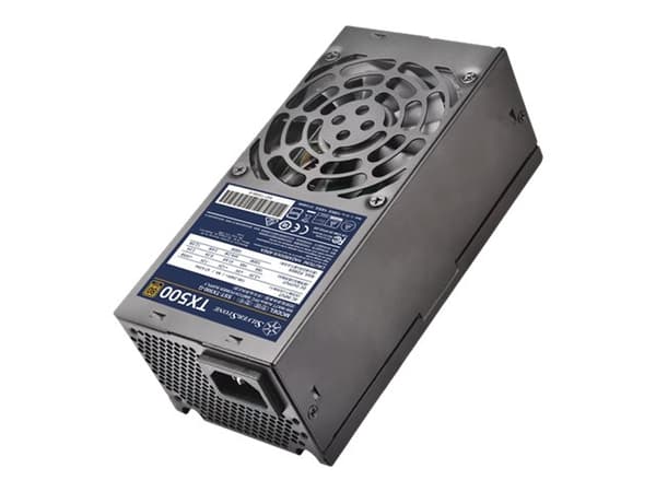 SilverStone SST-TX500-G - Strømforsyning (intern) - TFX12V / ATX12V 2.4 - 80 PLUS Gold - AC 90-264 V - 500 watt - aktiv PFC - svart Sort