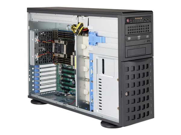 Supermicro SC745 BAC-R1K23B - Tower - 4U - Extended ATX - SATA/SAS - Hot-Swap 1200 Watt - Svart - USB
