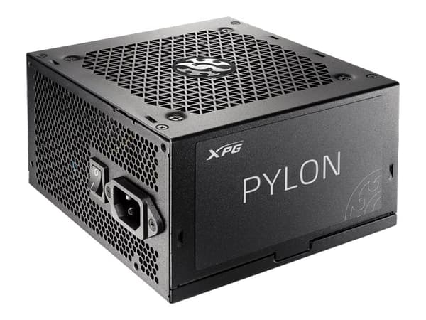 XPG Pylon, 750 W, 100 - 240 V, 50 - 60 Hz, Ylivirta, Yliteho, Ylijännite, Ylikuumeneminen, Oikosulku, Alijännite, 20+4 pin ATX, Ei-modulaarinen