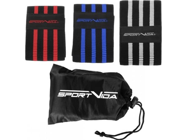 SportVida Hip Band SV-HK0366 different resistance levels in a set multicolored 3 pcs.