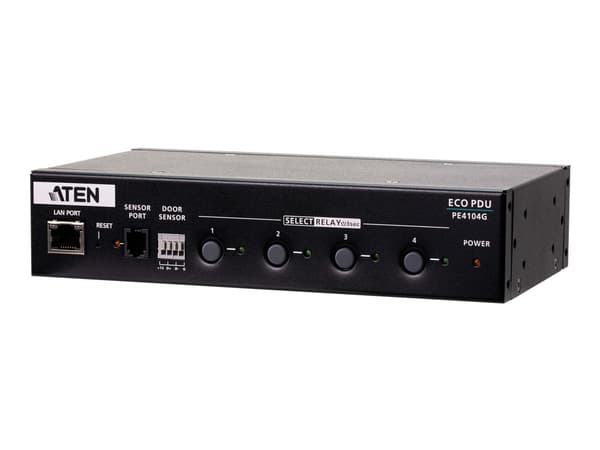 ATEN PE4104G-AT-G strømdistribusjonsenhet (PDU) 4 AC-utganger 1U Sort Sort
