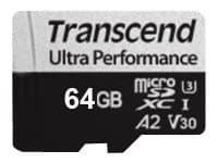 Transcend 340S - Flashminnekort - 64 GB - A2 / Video Class V30 / UHS-I U3 / Class10 - microSDXC