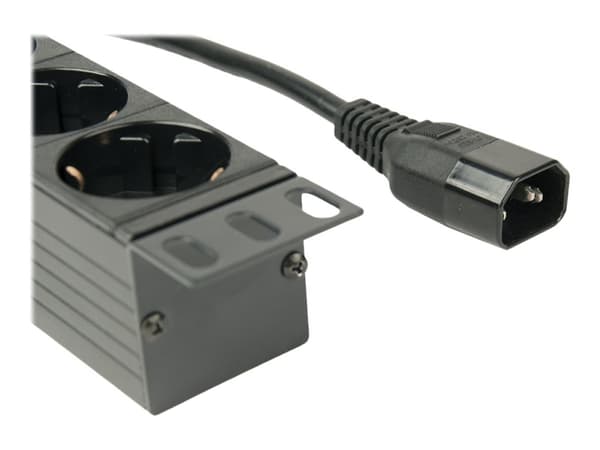 EnerGenie EG-PDU-014-C14 - Strømfordelerenhet (kan monteres i rack) - AC 250 V - 3680 watt - utgangskontakter: 8 (8 x IEC 60320 C14) - 1U - 3 m kabel